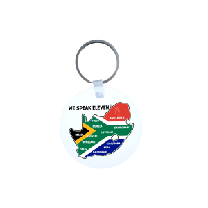 Round Aluminum Key Ring-We Speak Eleven-Hello