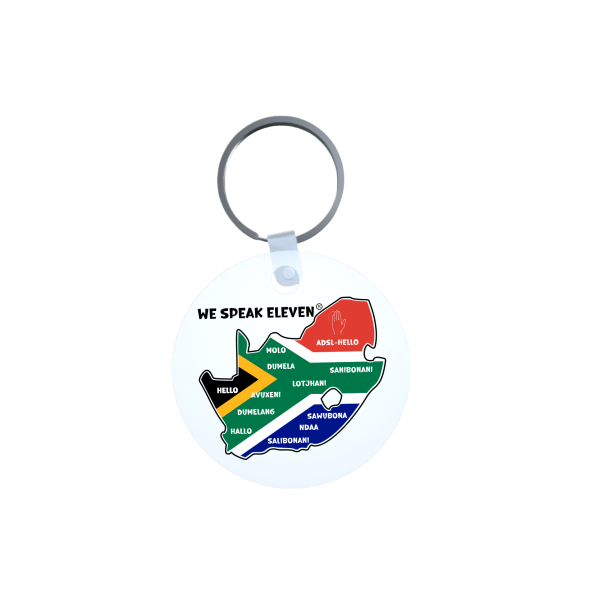 Round Aluminum Key Ring-We Speak Eleven-Hello
